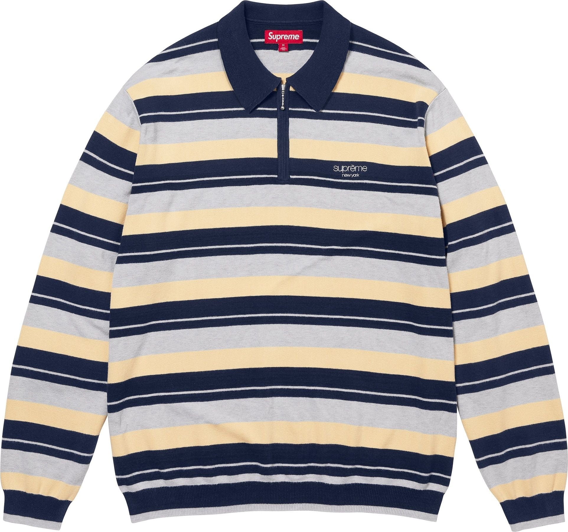 Stripe Zip L/S Polo view 2
